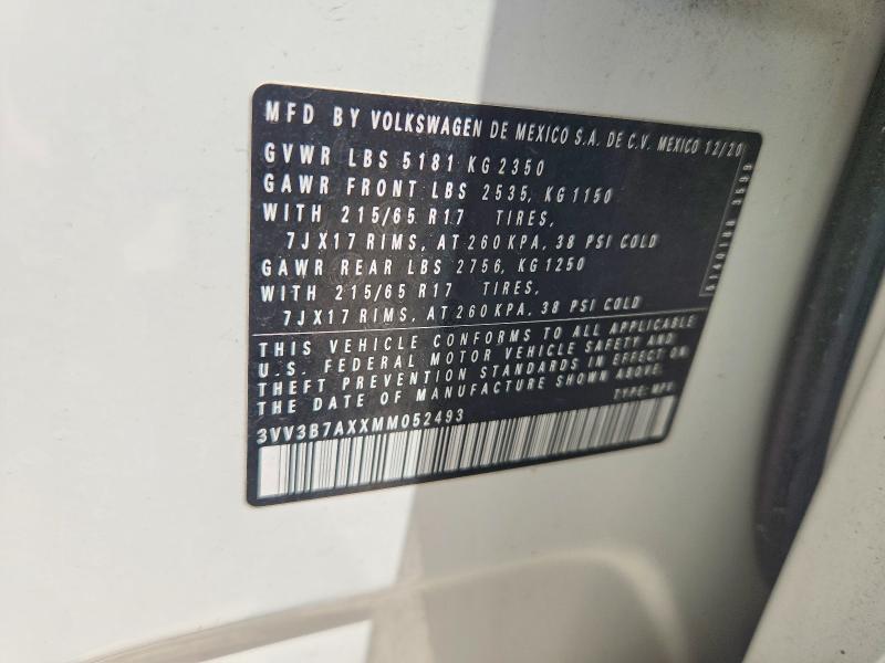 Aukcja sprzedaży 2021 Volkswagen Tiguan, vin: 3VV3B7AXXMM052493, numer aukcji: 65056426