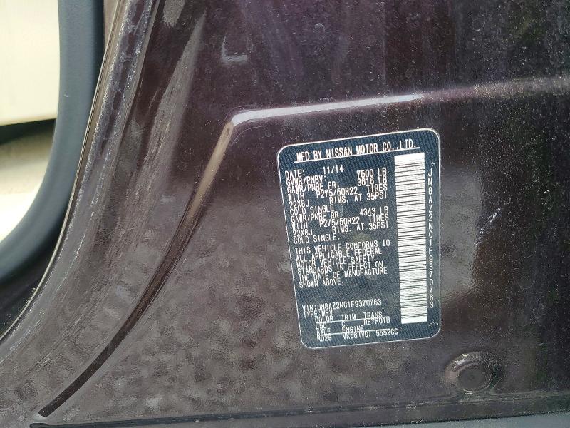 Продаж на аукціоні авто 2015 Infiniti Qx80, vin: JN8AZ2NC1F9370763, номер лоту: 63807236