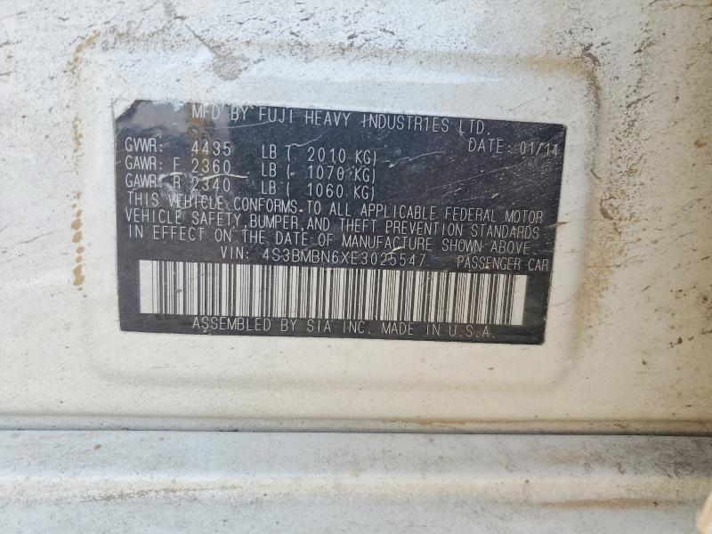 66508316 :رقم المزاد ، 4S3BMBN6XE3025547 vin ، 2014 Subaru Legacy مزاد بيع
