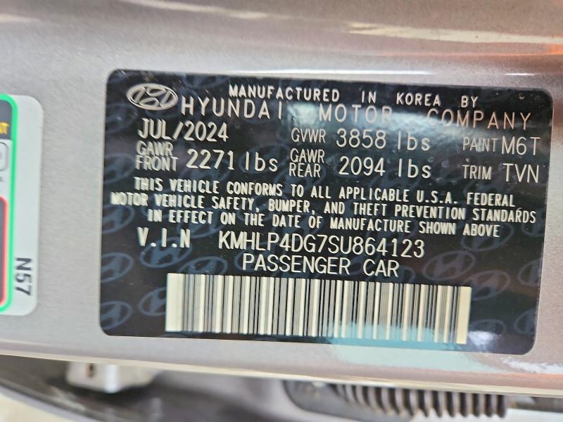64007956 :رقم المزاد ، KMHLP4DG7SU864123 vin ، 2025 Hyundai Elantra مزاد بيع