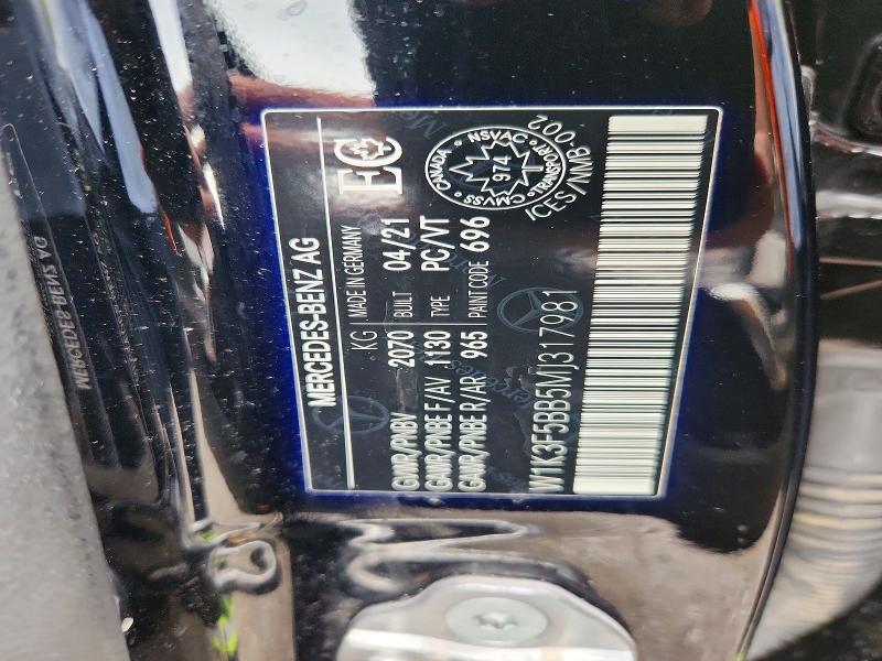 Продажа на аукционе авто 2021 Mercedes-benz A, vin: W1K3F5BB5MJ317981, номер лота: 62591096
