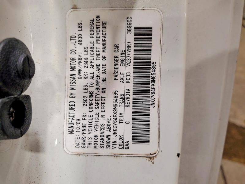 Auction sale of the 2009 Infiniti G37 Coupe, vin: JNKCV64FX9M654895, lot number: 65483816