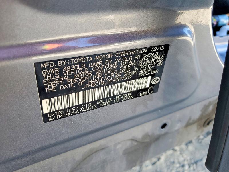 Продаж на аукціоні авто 2015 Lexus Gs, vin: JTHBE1BL2FA009209, номер лоту: 66238456