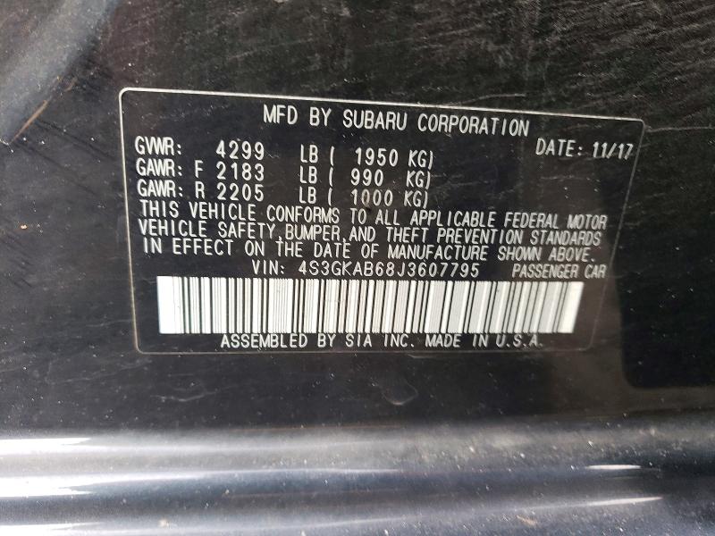 Продажа на аукционе авто 2018 Subaru Impreza, vin: 4S3GKAB68J3607795, номер лота: 63830206