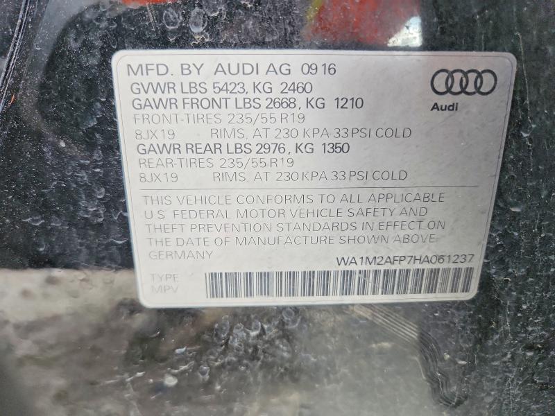 Aukcja sprzedaży 2017 Audi Q5, vin: WA1M2AFP7HA061237, numer aukcji: 65025236