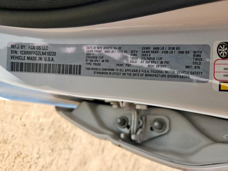 64806126 :رقم المزاد ، 1C6RRFFG2LN418238 vin ، 2020 Ram 1500 مزاد بيع