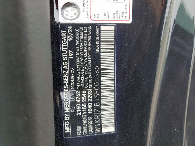 Aukcja sprzedaży 2025 Mercedes-benz Amg Gt, vin: W1KRJ7JB1SF005386, numer aukcji: 64195166