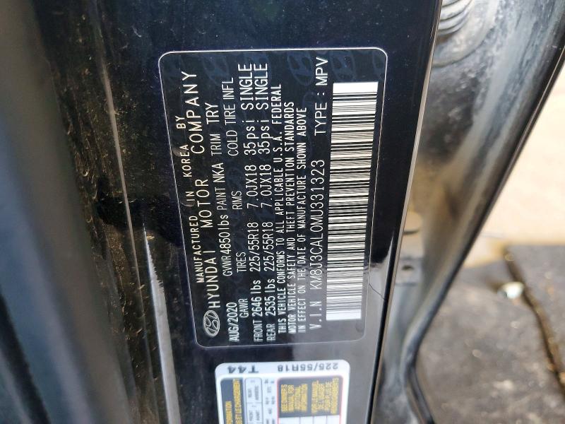 2021 Hyundai Tucson მანქანა იყიდება აუქციონზე, vin: KM8J3CAL0MU331323, აუქციონის ნომერი: 63166506