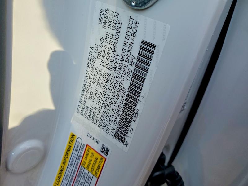 2026 Honda Cr-v მანქანა იყიდება აუქციონზე, vin: 5J6RS6H98TL030707, აუქციონის ნომერი: 64697116