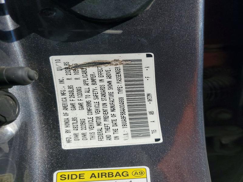 64137826 :رقم المزاد ، 19UUA9F58AA004669 vin ، 2010 Acura Tl مزاد بيع