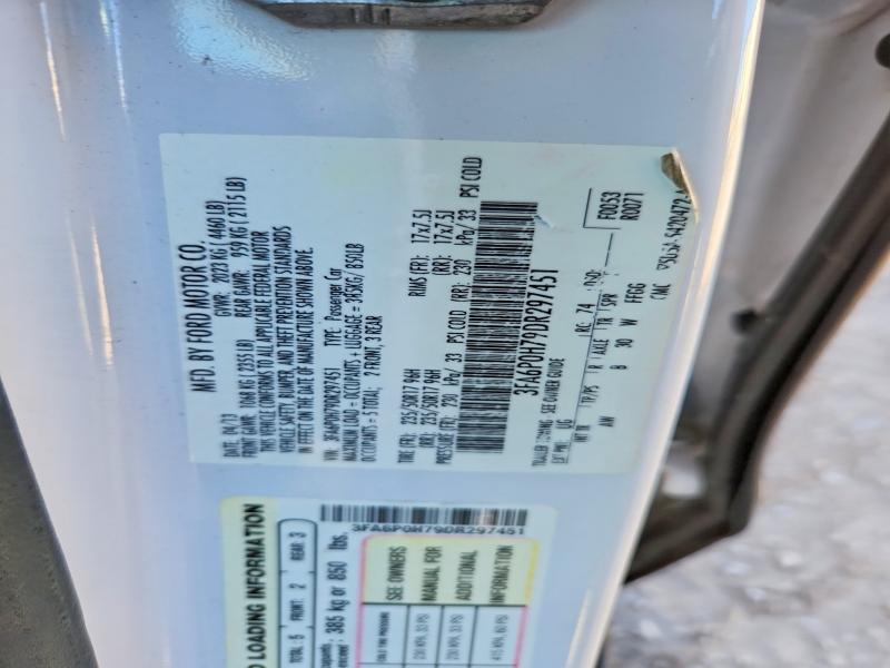 58401746 :رقم المزاد ، 3FA6P0H79DR297451 vin ، 2013 Ford Fusion مزاد بيع