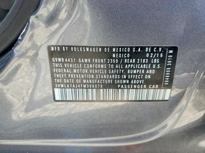 66016856 :رقم المزاد ، 3VWLA7AJ4FM306079 vin ، 2015 Volkswagen Jetta مزاد بيع