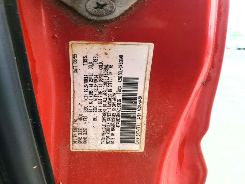 63720906 :رقم المزاد ، 4TAUN53BXSZ053196 vin ، 1995 Toyota Tacoma مزاد بيع