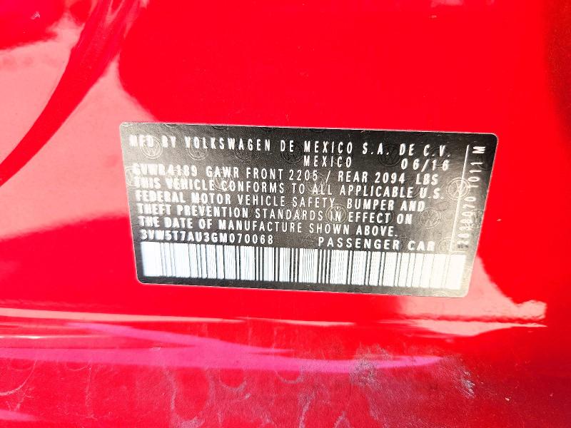 Продаж на аукціоні авто 2016 Volkswagen Gti, vin: 3VW5T7AU3GM070068, номер лоту: 65884986
