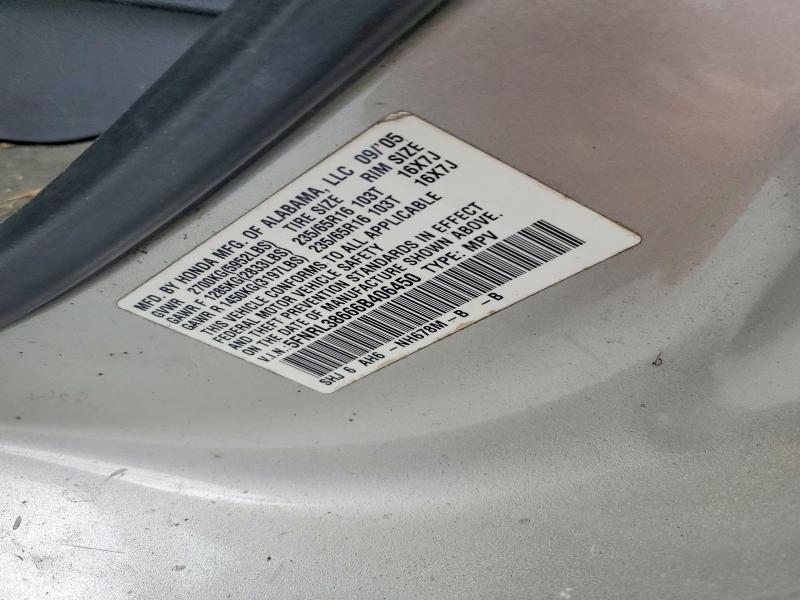 2006 Honda Odyssey მანქანა იყიდება აუქციონზე, vin: 5FNRL38666B406450, აუქციონის ნომერი: 64328086