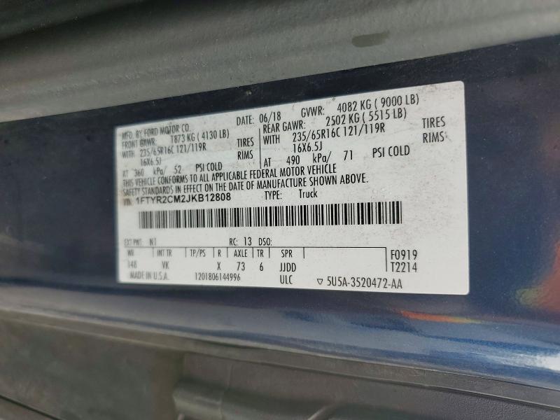 Продажа на аукционе авто 2018 Ford Transit, vin: 1FTYR2CM2JKB12808, номер лота: 63572746