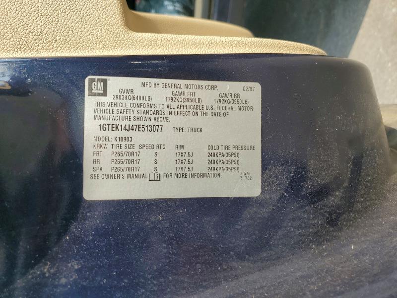 Aukcja sprzedaży 2007 Gmc New Sierra, vin: 1GTEK14J47E513077, numer aukcji: 63893446