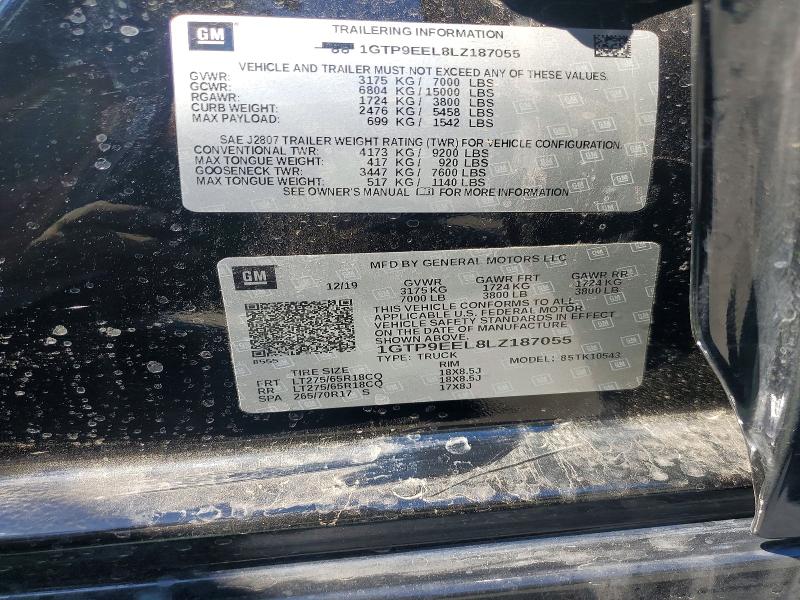 Aukcja sprzedaży 2020 Gmc Sierra, vin: 1GTP9EEL8LZ187055, numer aukcji: 66507956