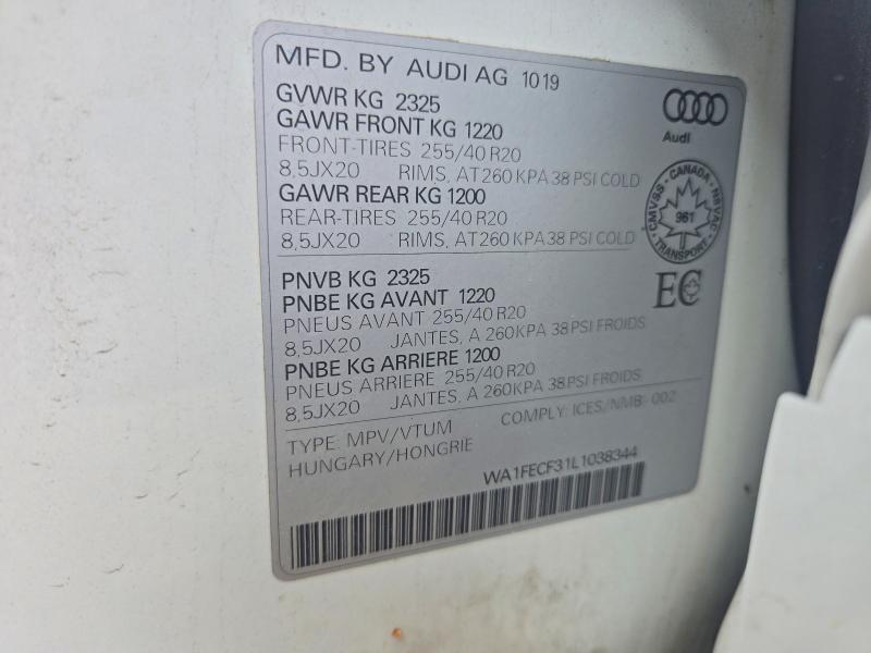 Продажа на аукционе авто 2020 Audi Q3, vin: WA1FECF31L1038344, номер лота: 64044346