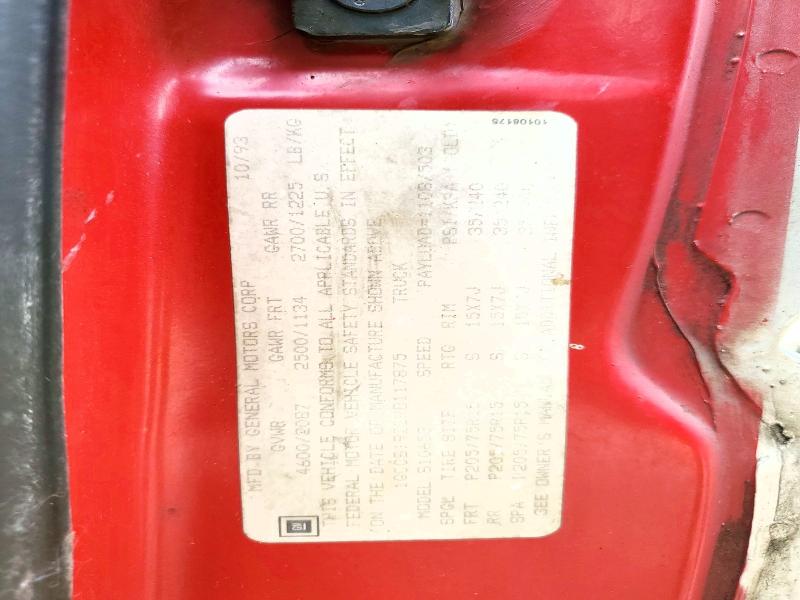 1994 Chevrolet S Truck მანქანა იყიდება აუქციონზე, vin: 1GCCS19Z3R8117875, აუქციონის ნომერი: 64938556