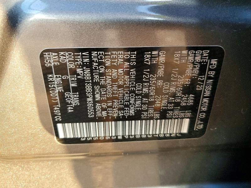 Aukcja sprzedaży 2023 Nissan Rogue, vin: JN8BT3BB3PW360553, numer aukcji: 66319076