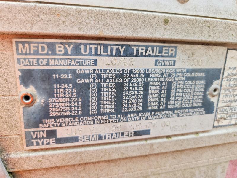 63767906 :رقم المزاد ، 1UYVS2489XU857708 vin ، 1999 Utility Trailer Trailer مزاد بيع