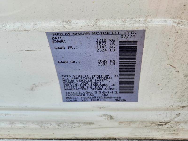 2024 Nissan Leaf მანქანა იყიდება აუქციონზე, vin: 1N4CZ1CV0RC556441, აუქციონის ნომერი: 65827786
