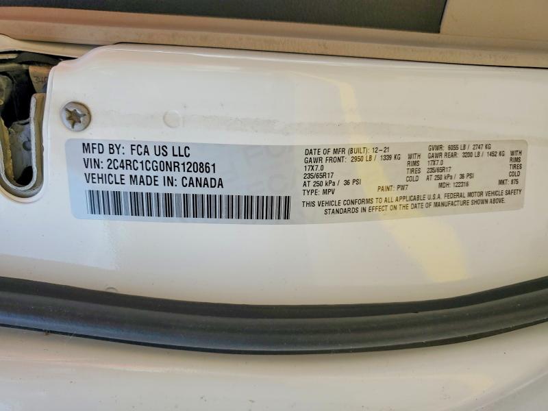 2022 Chrysler Voyager მანქანა იყიდება აუქციონზე, vin: 2C4RC1CG0NR120861, აუქციონის ნომერი: 64390976