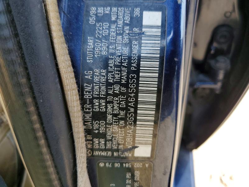 Aukcja sprzedaży 1998 Mercedes-benz C, vin: WDBHA23G5WA645653, numer aukcji: 66846616