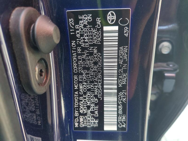 65321436 :رقم المزاد ، JTDS4MCE8RJ106229 vin ، 2024 Toyota Corolla مزاد بيع
