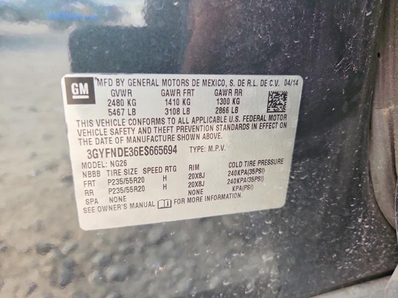 2014 Cadillac Srx მანქანა იყიდება აუქციონზე, vin: 3GYFNDE36ES665694, აუქციონის ნომერი: 66619396