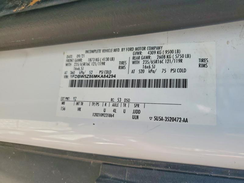 Продаж на аукціоні авто 2021 Ford Transit, vin: 1FDBW5Z86MKA84294, номер лоту: 63394316