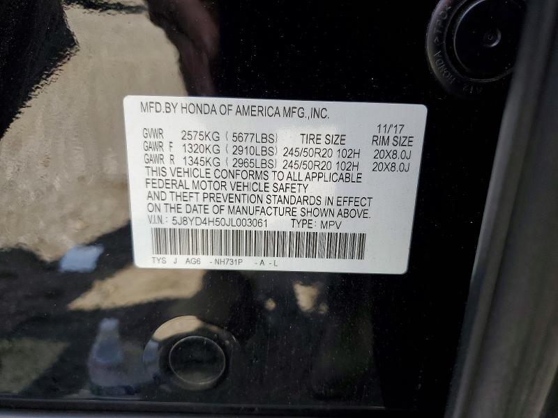 Aukcja sprzedaży 2018 Acura Mdx, vin: 5J8YD4H50JL003061, numer aukcji: 65474946