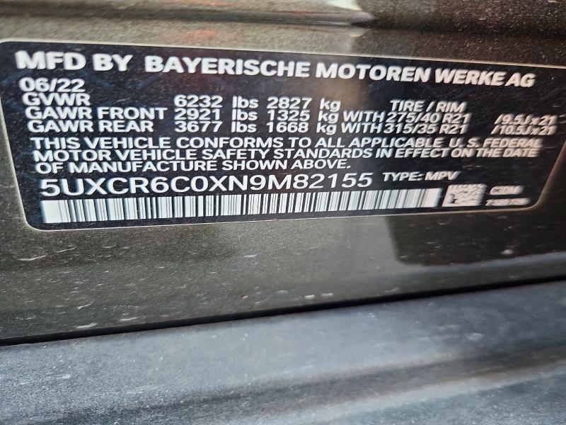 Aukcja sprzedaży 2022 Bmw X5, vin: 5UXCR6C0XN9M82155, numer aukcji: 67040166