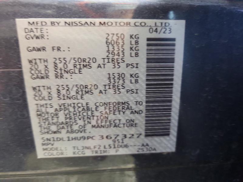 2023 Infiniti Qx60 მანქანა იყიდება აუქციონზე, vin: 5N1DL1HU9PC367327, აუქციონის ნომერი: 63941406