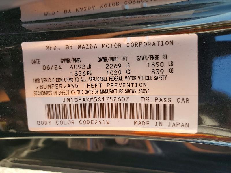 Aukcja sprzedaży 2025 Mazda 3, vin: JM1BPAKM5S1752607, numer aukcji: 65904926