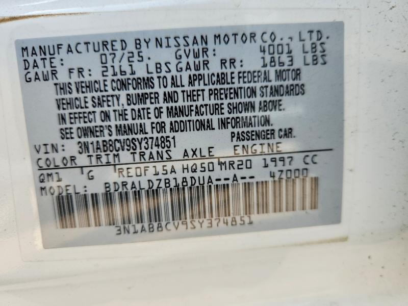 63879926 :رقم المزاد ، 3N1AB8CV9SY374851 vin ، 2025 Nissan Sentra مزاد بيع