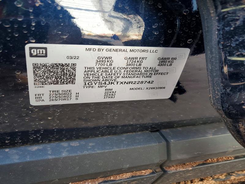 Продаж на аукціоні авто 2022 Cadillac Escalade, vin: 1GYS4JKTXNR228742, номер лоту: 64623656