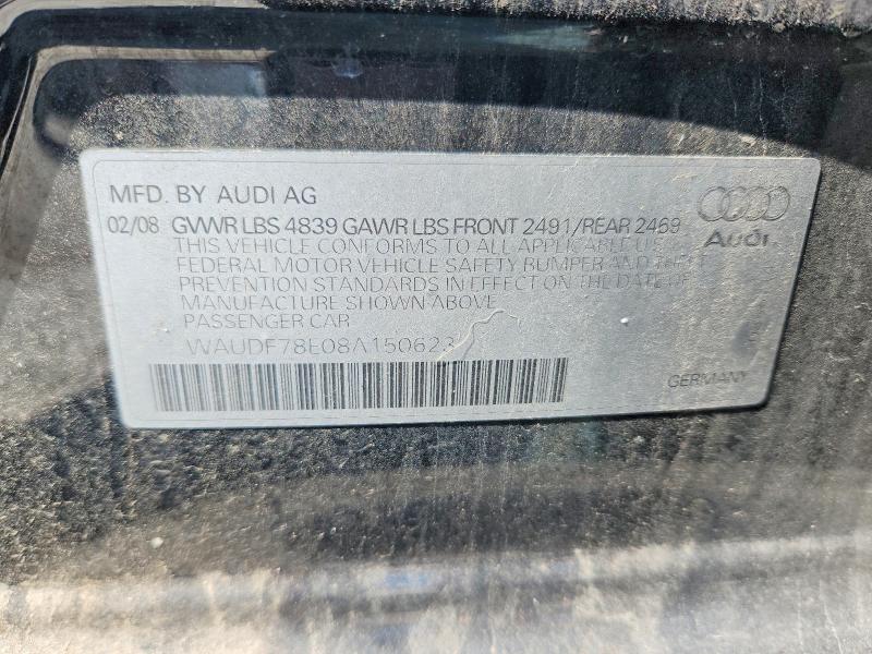 Aukcja sprzedaży 2008 Audi A4, vin: WAUDF78E08A150623, numer aukcji: 65891996