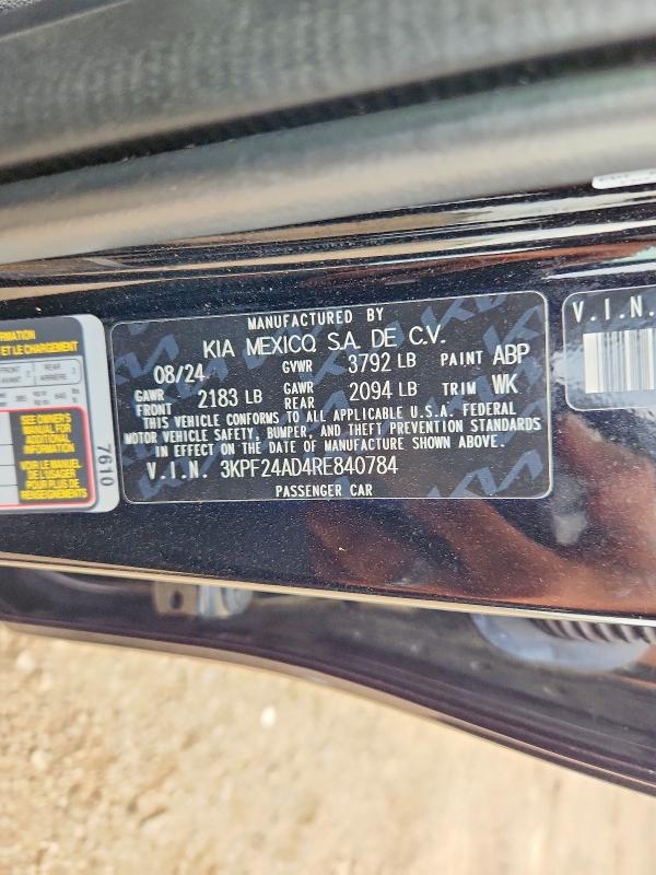 63991686 :رقم المزاد ، 3KPF24AD4RE840784 vin ، 2024 Kia Forte مزاد بيع