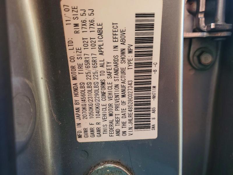 Auction sale of the 2008 Honda Cr-v, vin: JHLRE48528C027343, lot number: 64740166