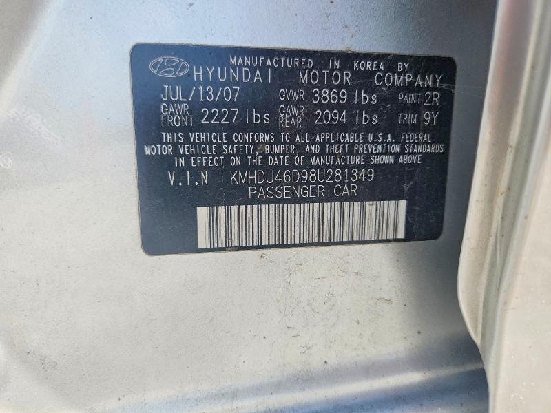 66771966 :رقم المزاد ، KMHDU46D98U281349 vin ، 2008 Hyundai Elantra مزاد بيع