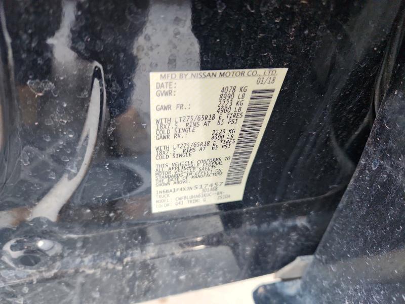 66888026 :رقم المزاد ، 1N6BA1F4XJN517457 vin ، 2018 Nissan Titan Xd مزاد بيع