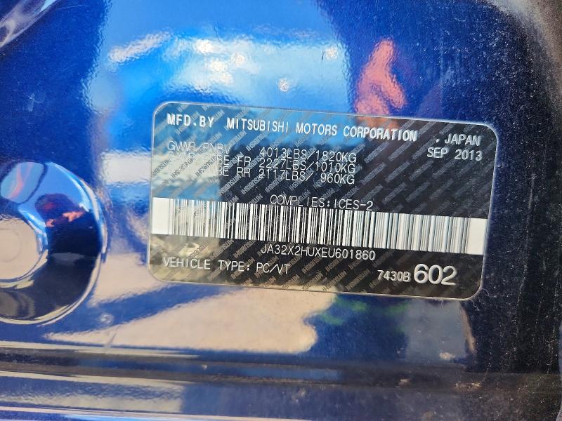 Aukcja sprzedaży 2014 Mitsubishi Lancer, vin: JA32X2HUXEU601860, numer aukcji: 63152956