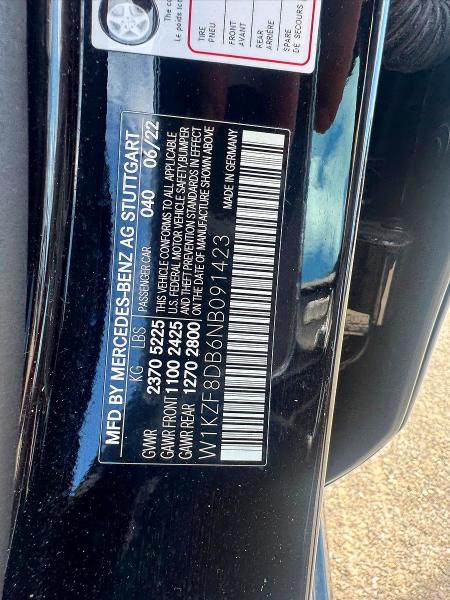Aukcja sprzedaży 2022 Mercedes-benz E, vin: W1KZF8DB6NB091423, numer aukcji: 65294946