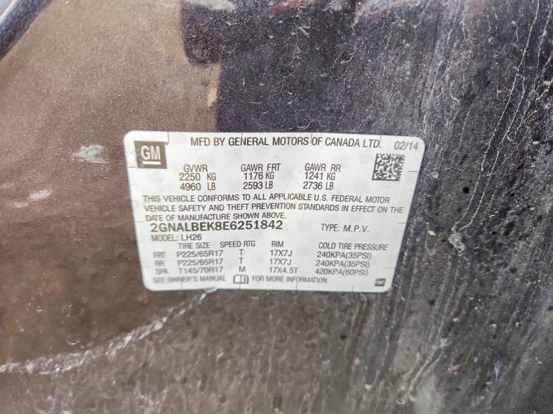 Aukcja sprzedaży 2014 Chevrolet Equinox, vin: 2GNALBEK8E6251842, numer aukcji: 63931296