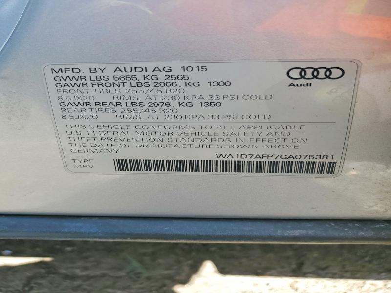 Aukcja sprzedaży 2016 Audi Q5, vin: WA1D7AFP7GA075381, numer aukcji: 65330766