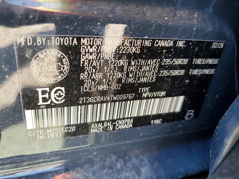 61309196 :رقم المزاد ، 2T36CRAV4TW009767 vin ، 2026 Toyota Rav4 مزاد بيع