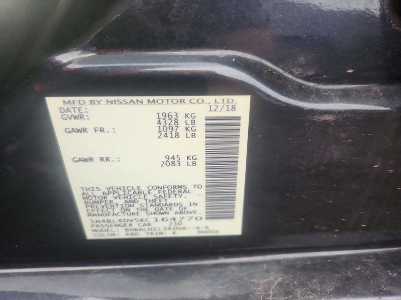 Aukcja sprzedaży 2019 Nissan Altima, vin: 1N4BL4DV5KC164770, numer aukcji: 66308106