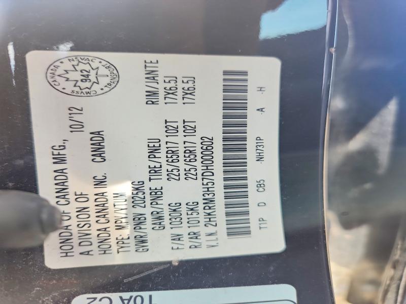 Продаж на аукціоні авто 2013 Honda Cr-v, vin: 2HKRM3H57DH000602, номер лоту: 65495226